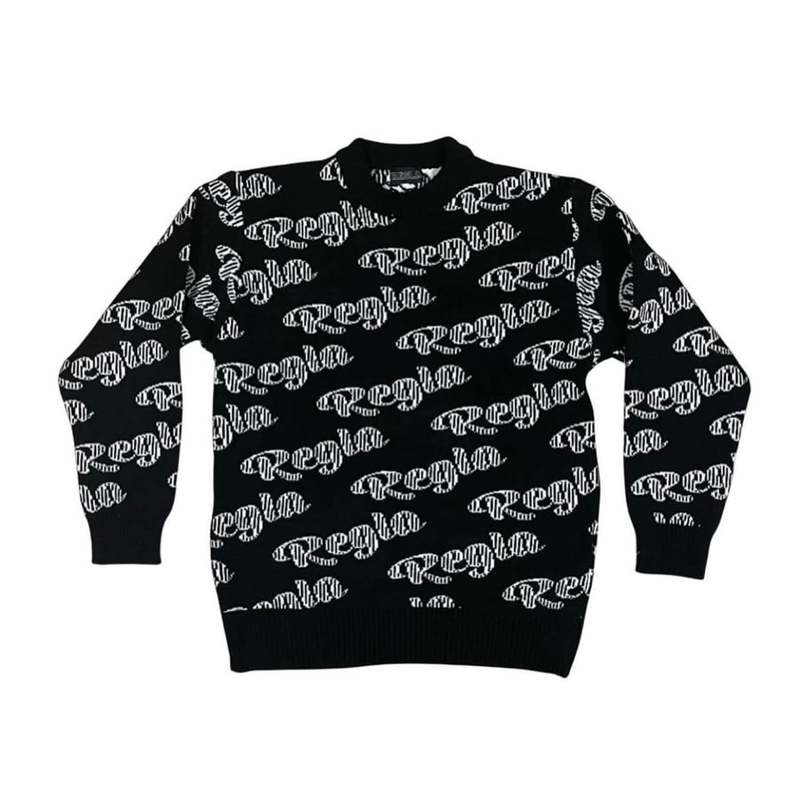 Image of Cursive Knit Sweater 