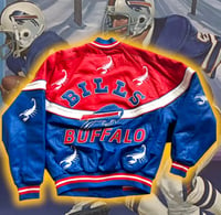 Image 3 of 💎Vintage 💎 Buffalo 🦬 Bills 🏈 Leather GxFR Fashion ReBels Leather Jacket 🧥