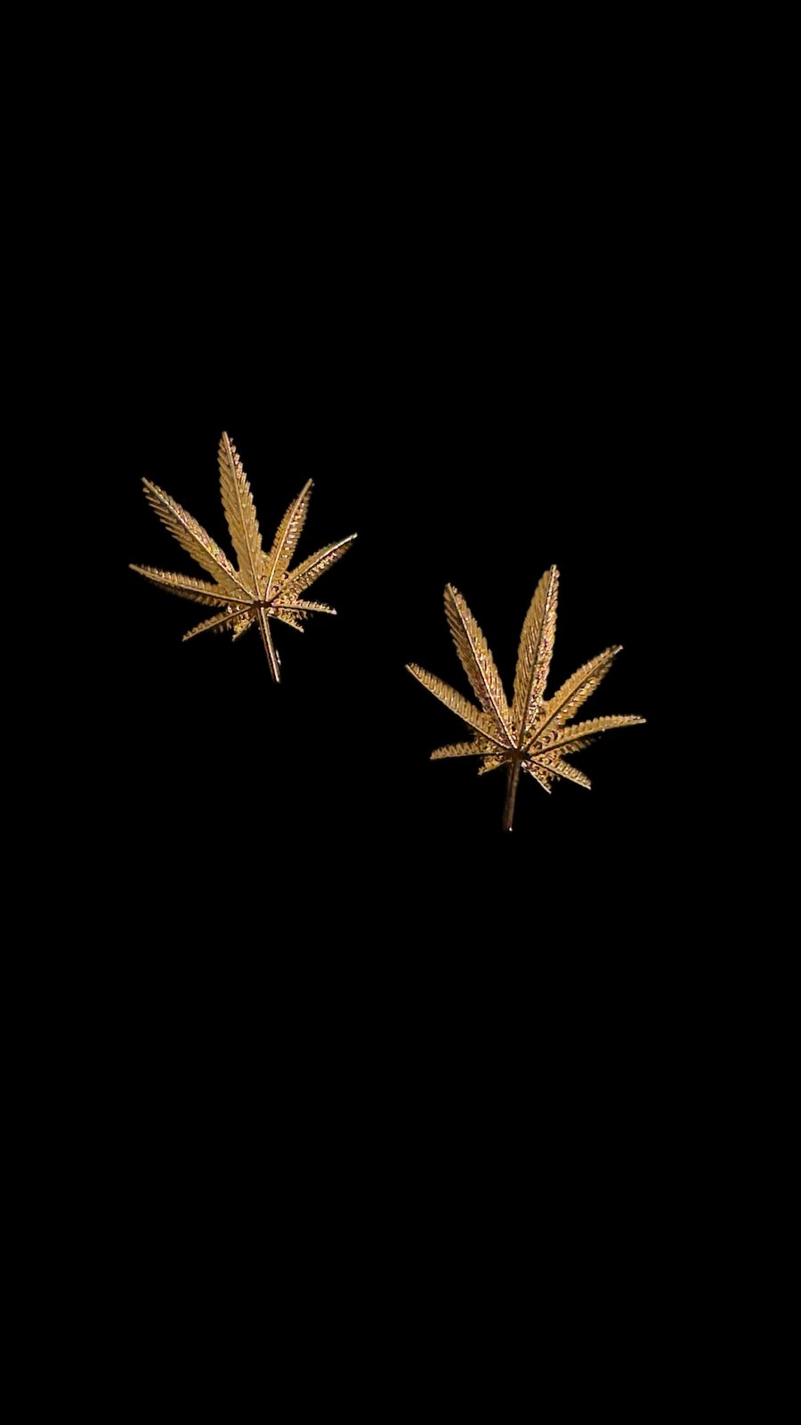 Image of Weed Leaf Stud Earrings 