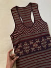 70s loomed knit racer back tank top
