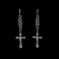 Crucifix statement earrings