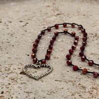 Image 1 of Fuchsia Thorn Heart Necklace