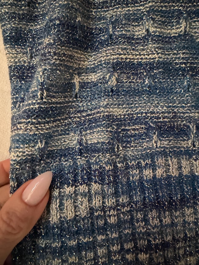 late 1960s Italian wool and lurex scoopneck knit sweater and sash belt scarf 