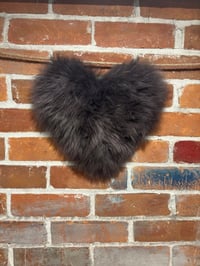 Image 1 of Sheepskin DARK BROWN Wool Leather Shearling Pieces in Roundish Natural Shapes