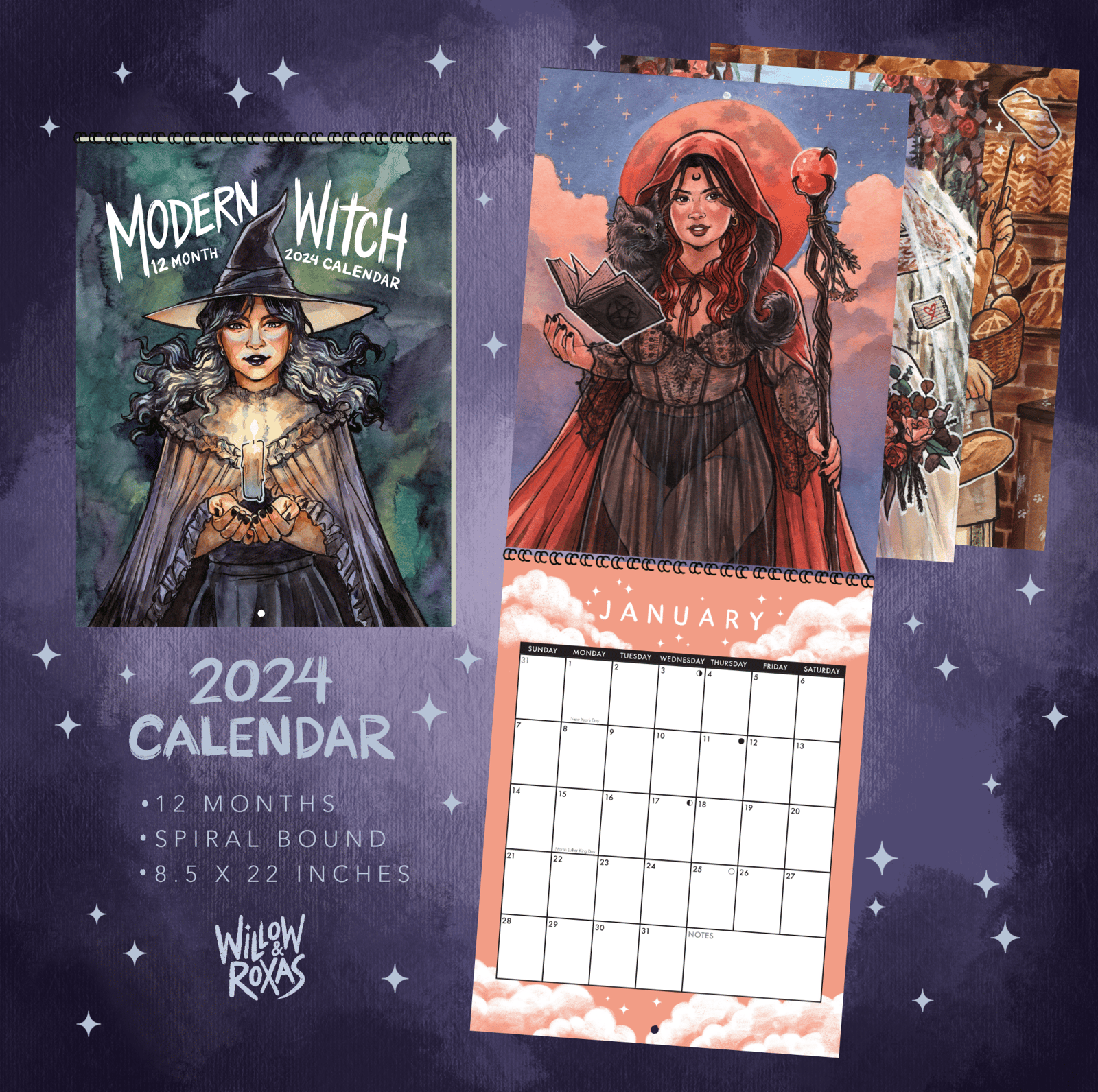 2024 Modern Witch 12 Month Calendar Willow Roxas   Preorder 2023 Modern Witch 12 Month Calendar 