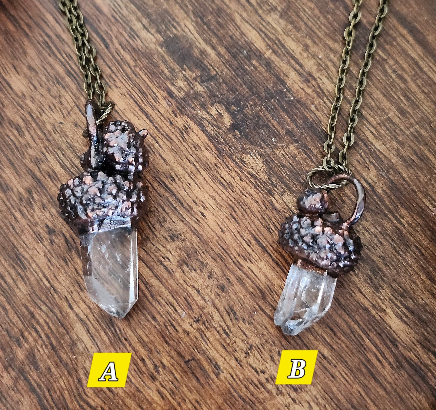 Image of Quartz Acorn Necklace/Earrings 