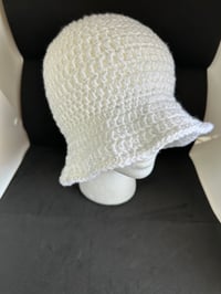 Image 1 of crochet white bucket hat 