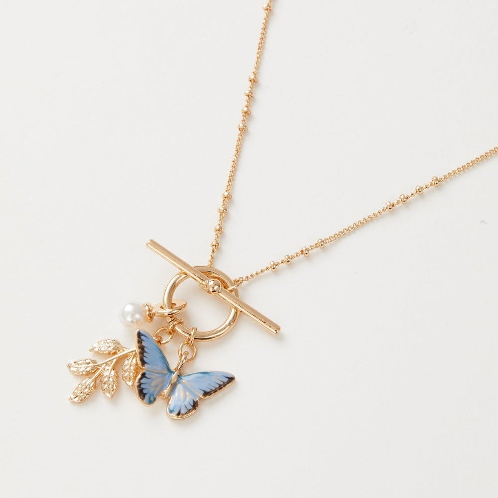 Image of Fable Enamel Butterfly Charm Necklace