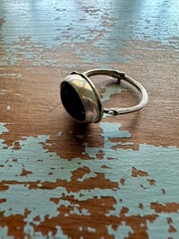 Image 12 of dark green tourmaline ring with twig band size 7.5