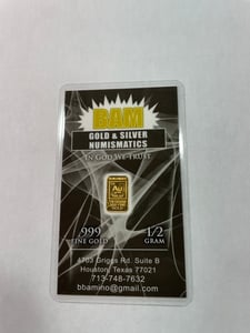 Image of Bam Gold 1/2 Gram .999 pure