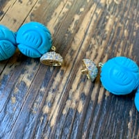 Image 11 of Magnesite Turquoise Shou Chinese Beaded Necklace