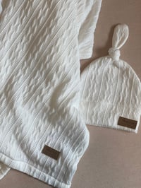 Cable knit swaddle 