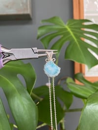 Image 2 of Silver Larimar Moon Crystal Necklace