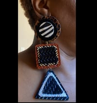Image 2 of Nubian chrome earrings