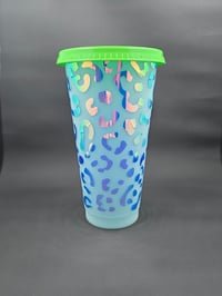Image 1 of Holographic Cheetah Color Changing Cup
