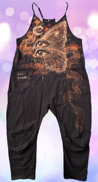 Image 1 of “FAIRYTALE” CUSTOM BLEACH PAINTED OVERSIZED ROMPER MEDIUM