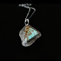 Image 1 of Sky Blue Australian Raw Turquoise Silver Necklace