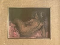 Image 3 of Impressionist Oil on Board of a Reclining Figure