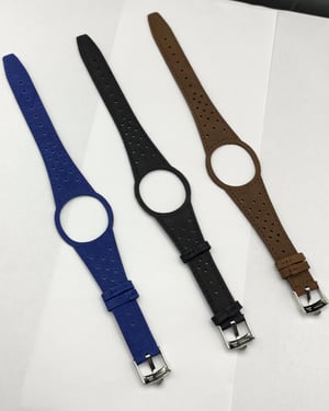 Image of Genuine Leather Strap Band bracelet with Silver Buckle for Omega Dynamic watch,BLUE,BLACK,BROWN