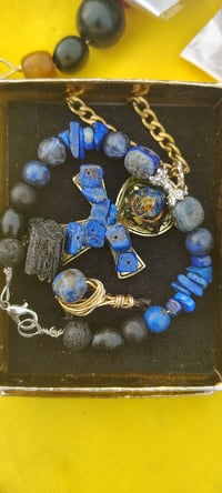 Image 1 of Lapis Lazuli and black tournaline Set
