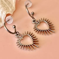 Image 3 of Spiky Heart Half Hoops