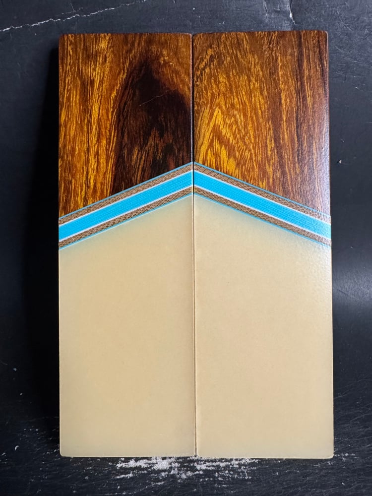 Image of Desert Ironwood & Bone Micarta Segmented Knife Scales