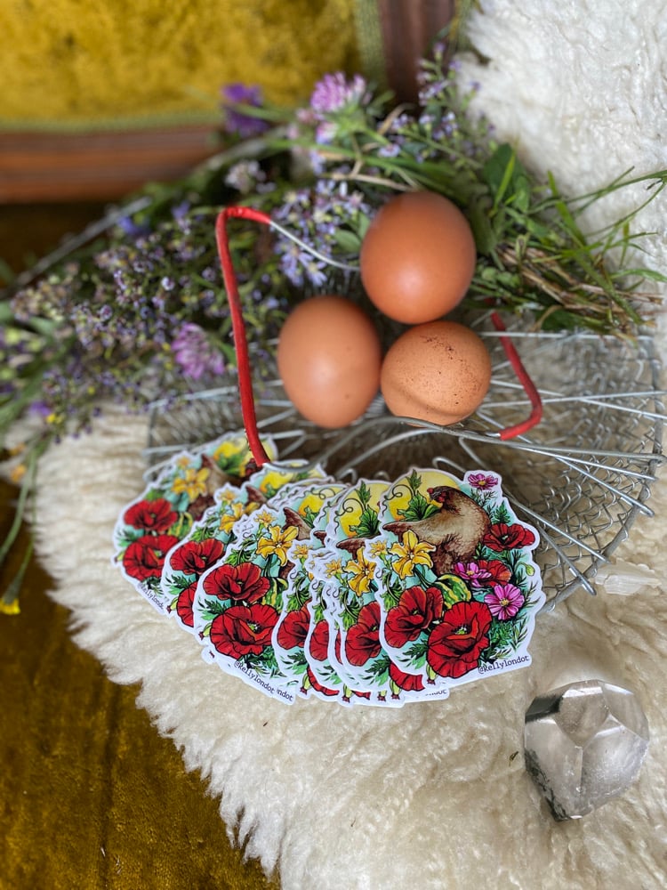 Image of Hens and Poppies
