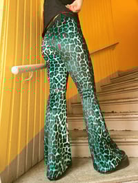 Image 1 of Flared velvet leopard pants, available in 3 colours
