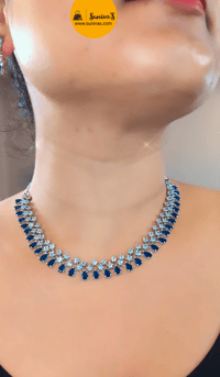 Image 10 of Usha- Simple yet Beautiful American Diamond Necklace Set