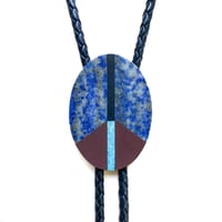 Image 1 of Lapis, Basalt, Turquoise & Argillite Bolo Tie