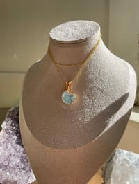 Image 4 of Gold Aquamarine  Moon Crystal Necklace