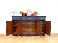 Image 4 of Vintage Strongbow Sideboard painted in navy blue 