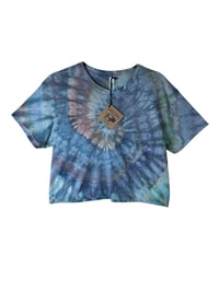 Image 2 of XS Crop Tee in Soft Tidal Spiral Ice Dye