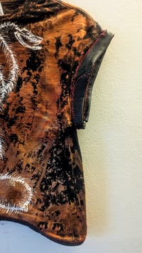 Image 3 of Hand-painted cobra skeleton cropped shirt