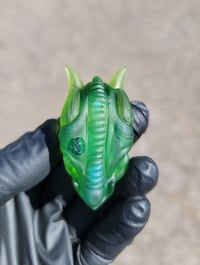 Image 5 of UvSmall size Emerald Green Solid DragonHead Pendant
