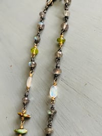 Image 3 of turquoise and gemstone necklace in sterling and 14k gold