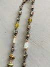 turquoise and gemstone necklace in sterling and 14k gold