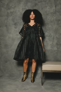 Image 3 of Holly Stalder Dead Stock Black Stripe Organza Cloud Dress