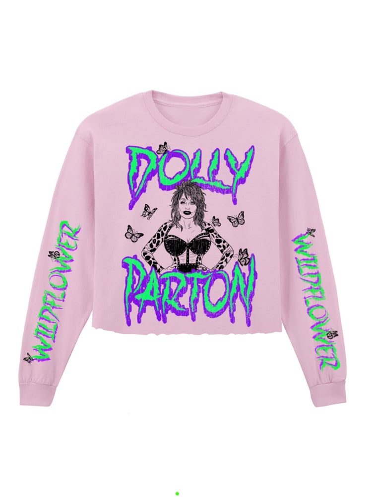 Image of dolly Parton wildflower graphic long sleeve tee