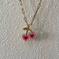 Image 1 of Cherry 🍒 Heart 🤍 necklace 