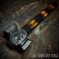 Image 1 of Handforged Rounding Hammer with “Dead Skull” motif (Made to Order)