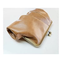 Image 3 of Caramel Pleated Leather Clutch 