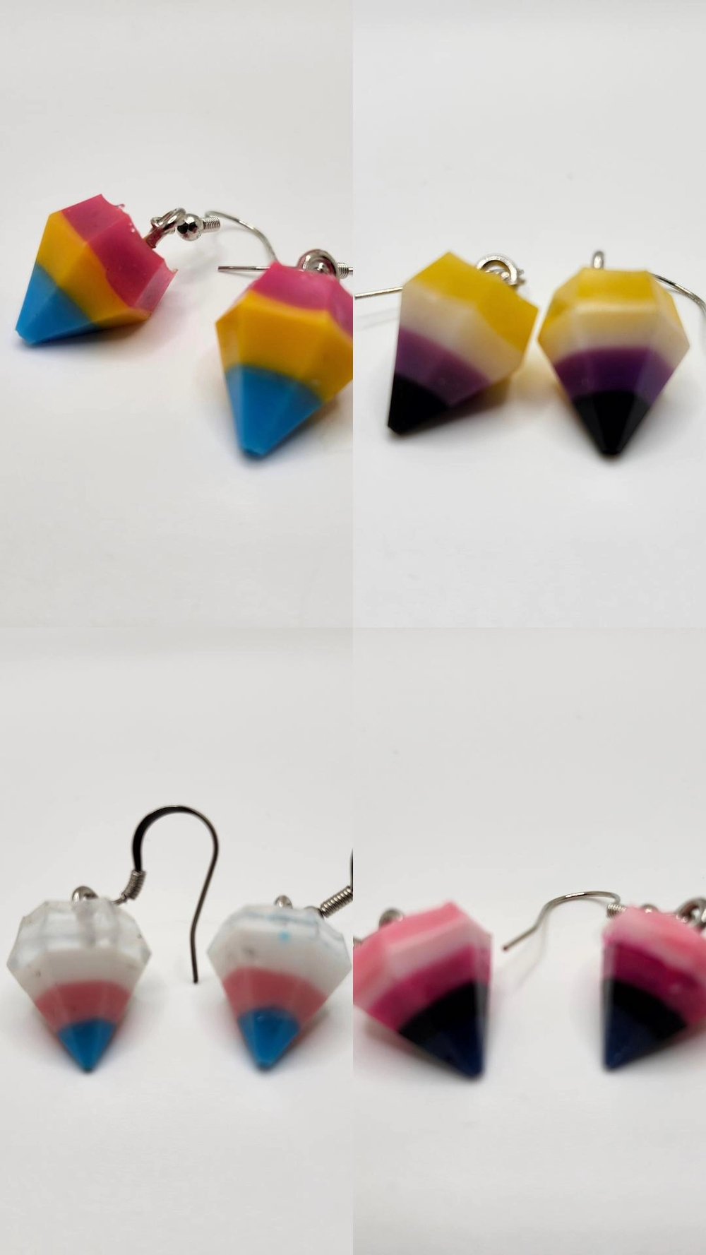 Image of Diamond Pride Earrings| Queer Pride Collection | MADE TO ORDER