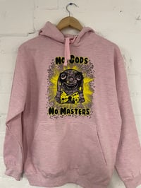 Image 1 of Mr. Blobby No Gods No Masters heather pink hoodie
