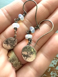 Image 9 of ethiopian opal earrings with beloved charms