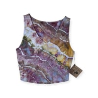 Image 1 of M Crop Fitted V Tank in Earthy Geode Ice Dye