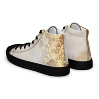 Image 6 of Tattered White and Gold Light Goth Women’s high top canvas shoes