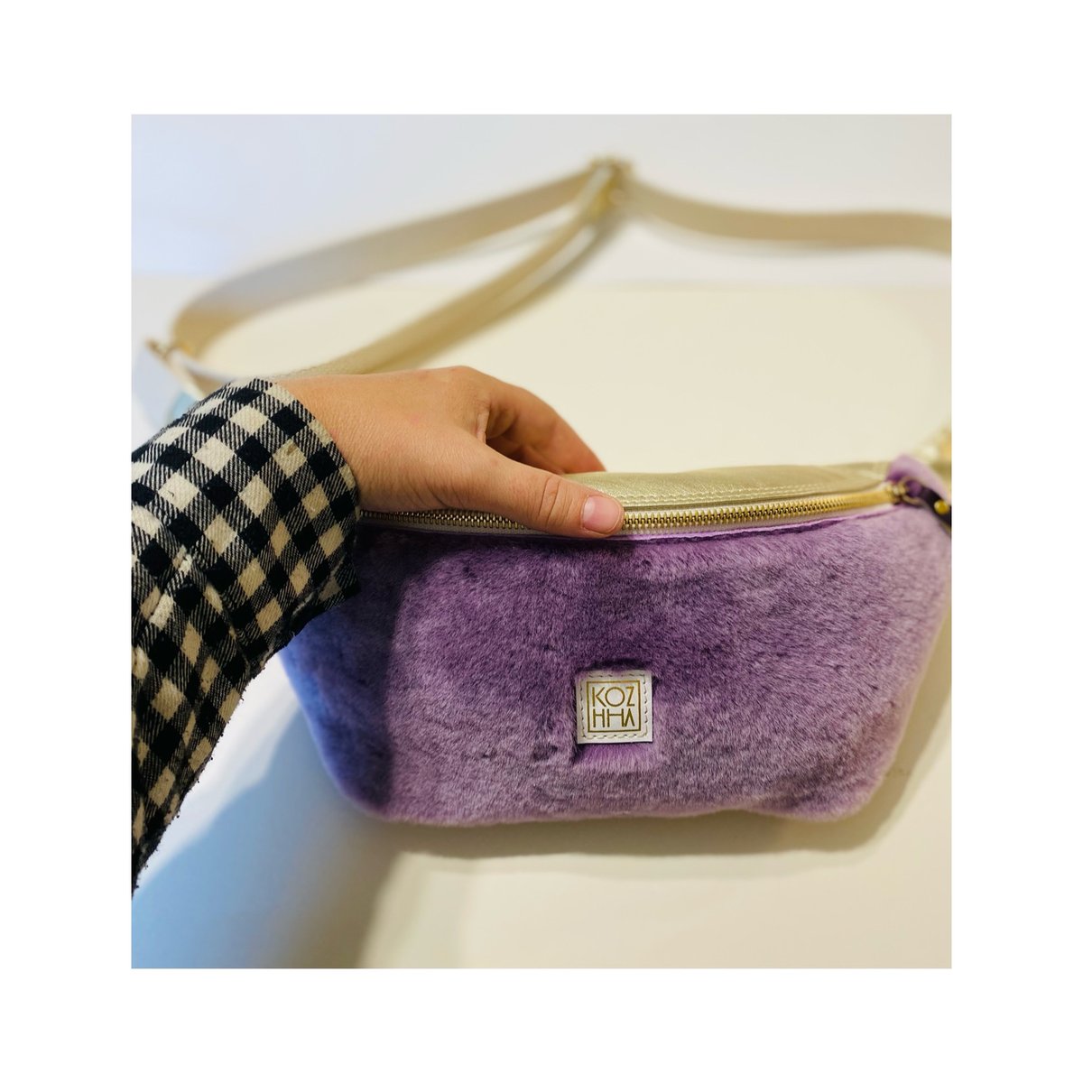 Sac banane Moumoute Violette et Doré Champagne