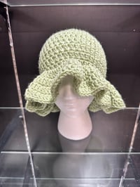 Image 1 of crochet bucket hat with wavy brim J