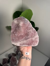 Image 1 of XL SELF STANDING COTTON CANDY APOPHYLITE CUT BASES -INDIA-